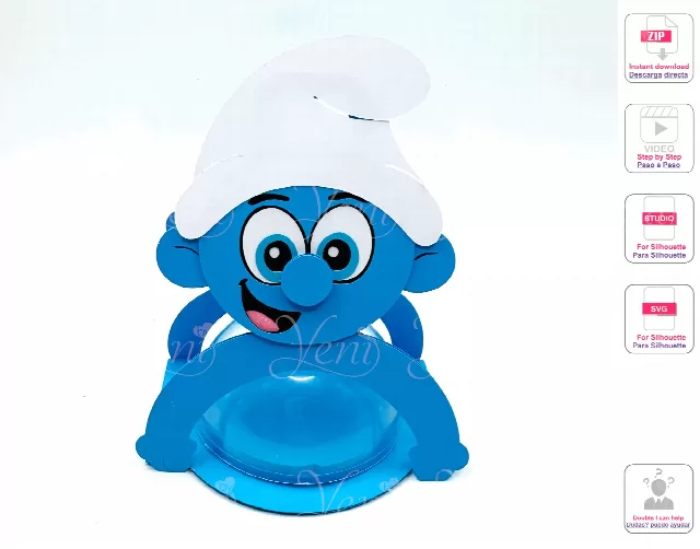Smurf candy holder - For 8cm / 3.15” Sphere - Svg and Studio files