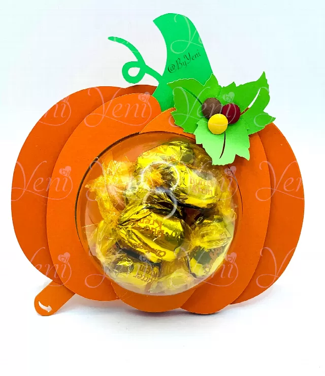 Pumpkin candy holder - For 4 sizes - Svg and Studio files