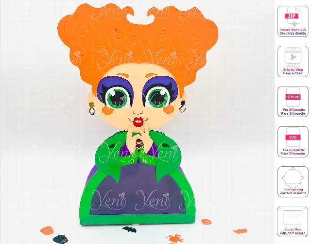 Winifred Candy Box - Svg and Studio files