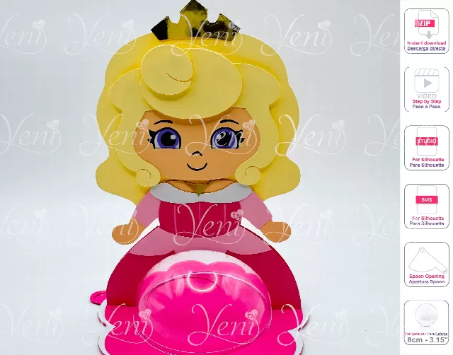 Sleeping Beauty candy holder - For 8cm / 3.15" Sphere - Svg and Studio files