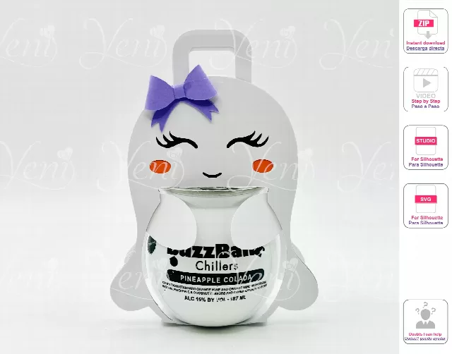 Girl Ghost Buzzballz holder - SVG (cricut or scanandcut)- Studio (Silhouette) / Digital File