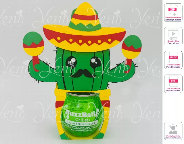 Cactus Buzzballz holder - Svg and Studio files