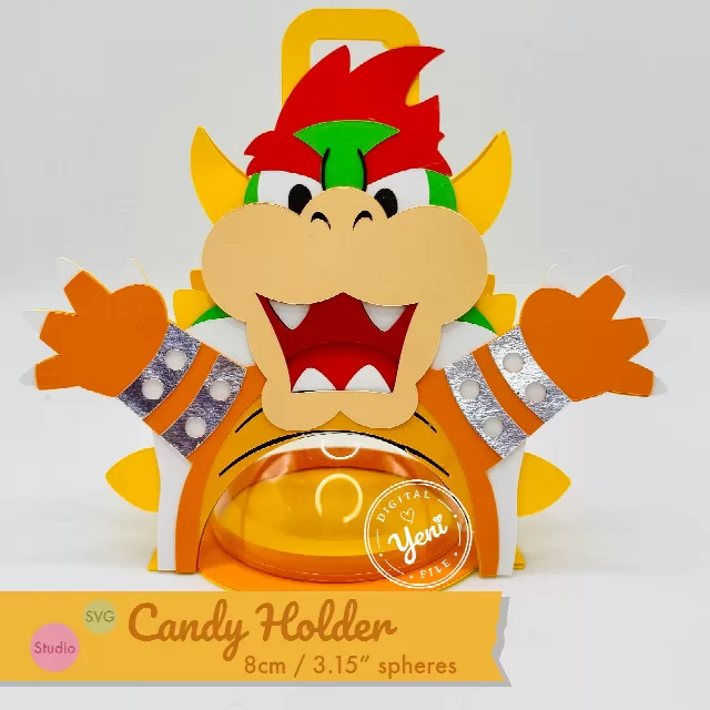 Bowser candy holder - For 8cm / 3.15” Sphere - SVG and Studio files
