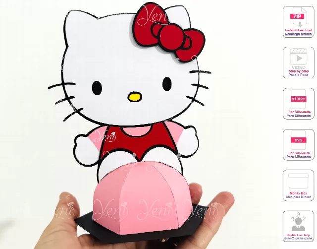 Hello Kitty candy box - Svg and Studio 