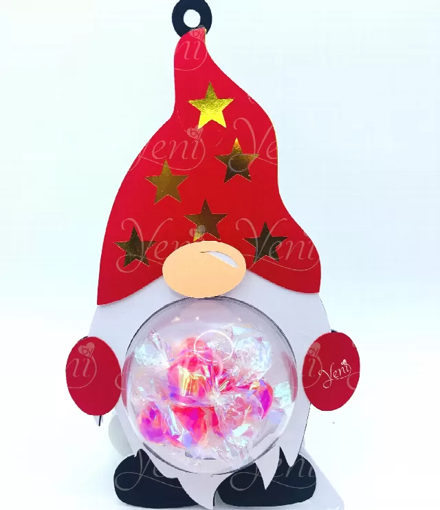 Christmas Gnome candy holder - For 4 sizes - Svg and Studio files