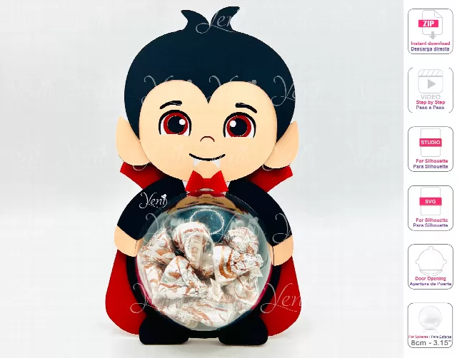 Dracula candy holder - For 8cm / 3.15" Sphere - Svg and Studio files