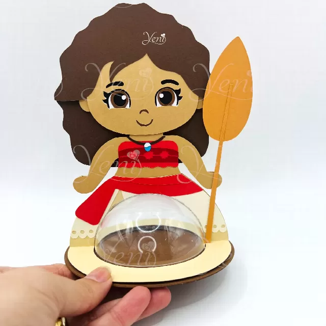 Moana Princess candy holder - For 8cm / 3.15" Sphere - Svg and Studio files